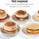 Hamilton Beach Breakfast Sandwich Maker with Egg Cooker Ring, Customize Ingredients, Perfect for English Muffins, Croissants, Mini Waffles, Perfect White Elephant Gifts, Silver (25475)