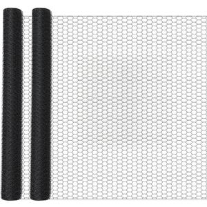 GlikCeil 36 in x 200 ft Chicken Wire Fencing Metal Floral Chicken Wire Mesh for Crafts Poultry Garden, 1 Inch Hexagonal Galvanized Hardware Netting for Poultry Coop Barrier Rabbit Cage (Black)