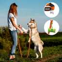 azuza Durable Padded Dog Leash and Collar Set,Reflective Strip Extra Safe and Comfy for Large Dogs, Orange