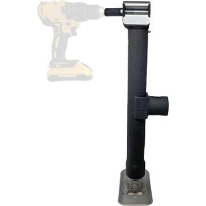Trailer Valet JX5 Side Mount Trailer Jack 5,000 LB Capacity with Drill-Powered Crank, Pipe Mount Bracket, Drop Leg, Footplate, and Wrinkle Black Powder Coating