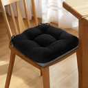 MAGIC ELEPHANT Chair Cushions for Dining Chair, Shredded Memory Foam Kitchen Chair Cushions Set of 4, Non-Slip Thick Dinning Room Chair Pads Seat Cushions, 15.5" x 15.5" x 4" (Black)