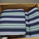 Arden Outdoor Adirondack or Rocking Chair Cushion, 20 x 17, Rain-Proof, Fade Resistant 17 x 20, Sapphire Aurora Blue Stripe
