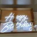 37x8 inch Happy Birthday Neon Sign Art Wall Lights for Beer Bar Club Bedroom Hotel Pub Cafe Wedding Birthday Party Gifts_White