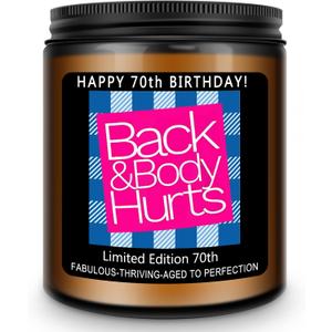 Homsolver 70th Birthday Decorations Gifts for Women Men, Happy 70th Birthday Candle Gift for Her Him, Funny 70 Years Old Ideas- Lavender Scented Candles