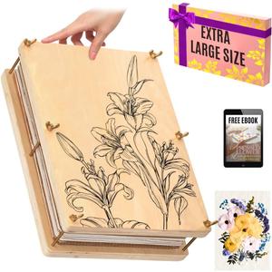 Extra Large Flower Press Kit for Adults and Teens - Big Flower Preservation Kit 38 x 29cm (15" x 11.4") - Includes Expert Video Tutorials - Gift-Ready Packaging Ideal for Arts and Crafts Lovers (Beige)