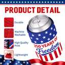 4th of July Can Cooler Sleeves 250th Anniversary Insulated Can Coolers 4th of July Accessories Drink Holder Covers for Independence Day Party Favor Decor Supplies