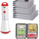 Travel Vacuum Storage Bags with Rechargeable USB Pump, 9 Pack Carry-On Size Compression Packing Bags for Luggage and Suitcase, Space Saver for Clothes and Clothing Travel