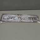 Love You Bye Vintage Metal Wall Sign, 16×4 Inch Aluminum Rustic Wall Plaque, Retro Greenery Style Farmhouse Wall Art, Hanging Decor for Hallway Door Kitchen Bar Bedroom Office, Housewarming Gift (2pcs)