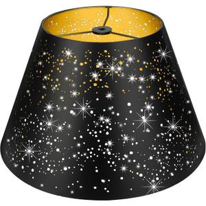 Medium Lamp Shade, ALUCSET Barrel Metal Etching Process Lampshade for Table Lamp and Floor Light, 7x13x7.8 inch, Spider