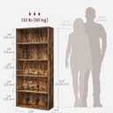 VASAGLE CUSTOS Collection - Bookshelf, 5-Tier Bookcase, Book Shelf, Open Storage Shelf, 9.4 x 23.6 x 52.5 Inches, for Living Room, Home Office, Dining Room, Rustic Brown ULBC165X01