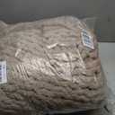 Carriediosa Chunky Knit Throw Blanket 50" X 60", 100% Hand Made Large Chenille Loop Yarn Soft Fluffy Throws for Couch Sofa Bed, Big Crochet Cozy Heavy Thick Cable Woven Blankets, Taupe