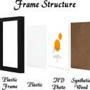14x14 Picture Frame Set of 4, Black 14 x 14 Frame High Transparent Wall Gallery Poster Canvas Photo Frames for 14by14 inches