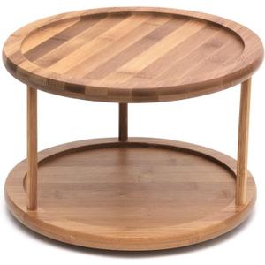 Lipper International 8302 Bamboo Wood 2-Tier 10" Kitchen Turntable