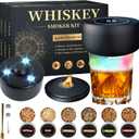 Electric Whiskey Smoker Kit with Led Lights, No Butane Needed | Cocktail Old Fashioned Bourbon Drink Smoker Kit, 6 Flavors Natural Wood Chips, Bourbon Whiskey Gifts for Men, Dad, Husband