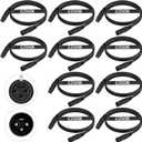 DMX Cable 6.5 ft, 10 Pack Flexible 3 Pin XLR Male to Female Cable Wire for Stage Lighting Signal XLR Connection Stage Light Wire for Par Light Moving Head Spotlight Input & Output
