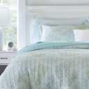 Laura Ashley - King Quilt Set, Reversible Cotton Bedding with Matching Shams, Pre-Washed Home Decor for Added Softness (Saltwater Blue, King)