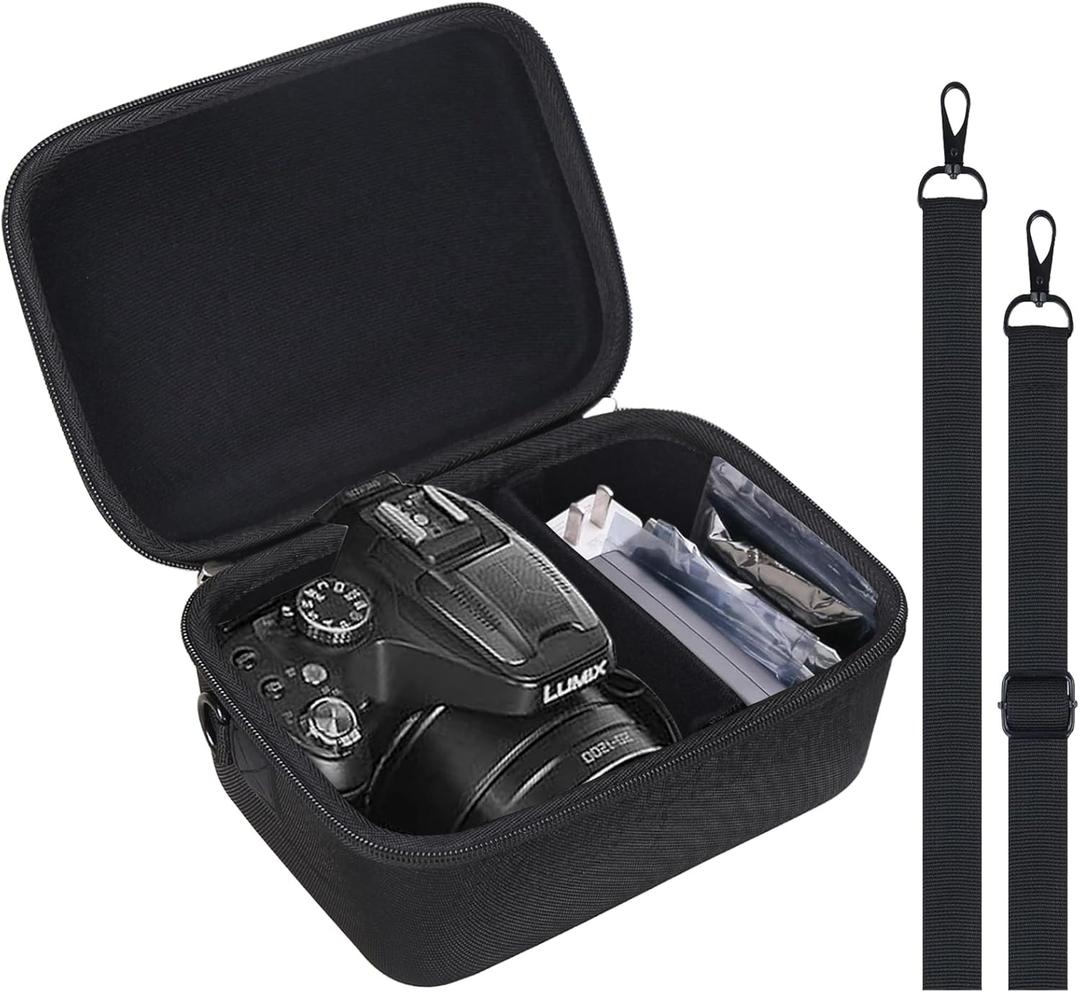 Case for Panasonic LUMIX FZ80D/FZ80/FZ70 4K Digital Camera, Camera Case Compatible with Panasonic LUMIX FZ80D Compact Camera Travel Carrying Organizer with Shoulder Strap (Case Only) (Black)