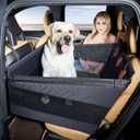Large Dog Car Seat,Back Seat Extender for Dogs,Waterproof Medium Dog Seat Cover for Backseat, Pet Bed for Car Hammock(Black-L)