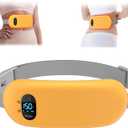 Portable Heating Pad for Cramps, Upgrade Cordless Electric Period Fast Heating Pad for Back Pain Relief Menstrual Belt 6 Heat 6 Massage Modes Gifts for Women Girls Her Girlfriend Yellow