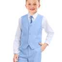 Boys’ Formal Suit 5 Piece Set, Toddler Tuxedos for Wedding, Suits for Teens Boy Dress School Clothes, Size: 4