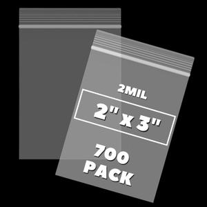 700Pcs 2" x 3" Mini Resealable Zipper Bags | Small Plastic Bags for Jewelry, Crafts, and Small Parts | Reclosable Self Sealing Zip Bag
