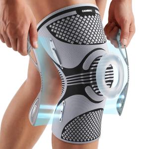 CAMBIVO Knee Support Brace with 2 Snap-on Detachable Stabilizers & Patella Gel Pads, Red Dot Awarded Compression Knee Sleeve for Meniscus Tear, ACL, Knee Pain Support, Running, Workout for Women & Men