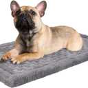 Dog Crate Pad 30x19 inch Gray Memory Foam Dog Bed Mat Small Medium Grey Washable Puppy Sleeping Bed Anti Slip