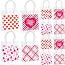 Sweetude 24 Pcs Valentine's Day Clear Gift Bags with Handles Galantines Party Favor Plastic Valentines Candy Treat Goodie Bags for Holiday Winter Wedding Birthday Party Supplies(happy Valentine's Day)