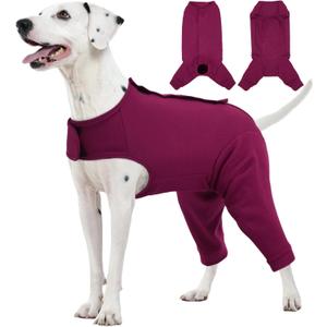 Kuoser Dog Surgery Suit for Back Legs, Dog Rear Leg Sleeve to Stop Licking, Female Spay Recovery Suit for Dogs After Surgery, Pet Puppy Surgical Pants Onesie for Abdomen Wounds Skin Disease (Large, Purple)