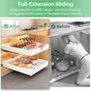 Pull out Cabinet Organizer,21"Deep, 20"Wide Heavy Duty Full-Extension Slide out Drawers Fixed with Nano Adhesive,Roll Out Shelves Sliding Cabinet for Kitchen,Bathroom,Pantry,under sink Storage(White)