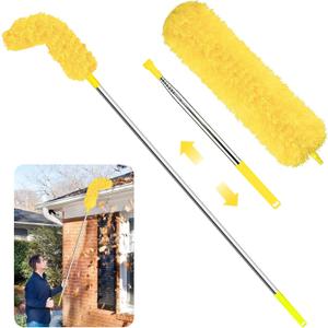 Gutter Cleaning Tools from The Ground Gutter Cleaning Tools Pole Roofing Tool Rain Gutter Guard Cleaner Tool, Easy Remove Leaves and Debris from The Ground (Yellow)