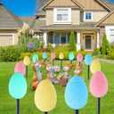 12 Packs Jumbo Solar Giant Easter Egg Lights, large Eggs Pathway Lights for Garden-8-Auto- Modes Waterproof LED Outdoor Decor with Stakes, Auto On, IP65 Weatherproof, Party Lawn Decorations for Easter