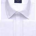 Alimens & Gentle Men's Dress Shirts French Cuff Long Sleeve Regular Fit Tuxedo Cufflinks Shirt (16.5" Neck 34"-35" Sleeve, White)