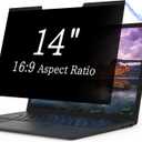 Magnetic Laptop Privacy Screen 14 Inch for 16:9 Computer Monitor, Removable 14 Anti Glare Protector Blue Light Filter Shield Compatible with HP Dell Xps Acer Asus Samsung Lenovo ThinkPad Envy