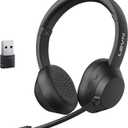 LEVN Wireless Headset, Bluetooth Headphones with Mic for Work(Noise Cancelling), 65 Hours Woktime & Mute Button,Wireless Headset for Work from Home/Office/Call Center/PC/Computer/Laptop/Teams