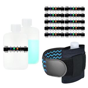 Urine Test Complete Kit - Smaller 3oz Translucent Empty Bottle, Non-Falling and Hi-Stretch Hidden Leg Strap, Urine Test Temperature Strips and Velour Lining Sample Bag, Urine Test Practice Kit at Home, 2 Packs