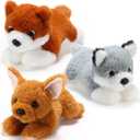 Skylety 3 Pcs 7.87 Inches Dog Stuffed Animal Plush Dog Soft Plush Pet Pillow Toy Fluffy Puppy Set for Puppy Party Favor Birthday Home Decor(Pomeranian, Chihuahua, Corgi)