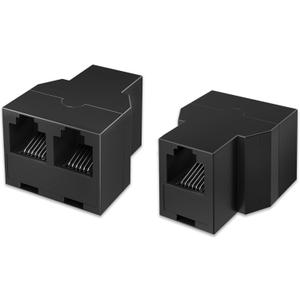 Uvital RJ12 6P6C 1 Female to 2 Female Telephone Line Splitters, Telephone Landline Cable Connector and Separator(Black,2 Pack)