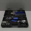 Solsop Hydraulic Crimping Tool 10 Ton with 9 Hex-Dies, 122/0 AWG Battery Cable Crimper with Cable Cutter for Copper, Aluminum Cable Lugs