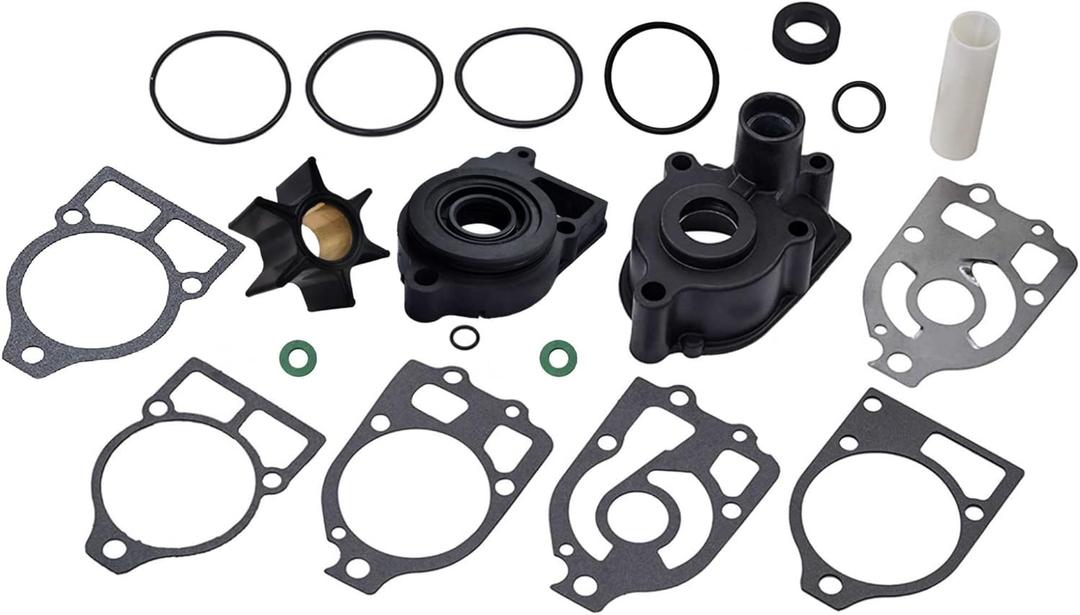 96148A8 Water Pump Repair Kit for Mercury Outboards And Mercruiser Stern Drive with Water Pump Base Replaces 18-3320 46-96148A8 (Black)