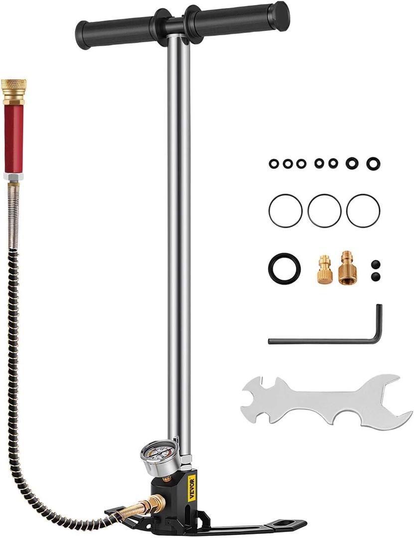 BestEquip Airgun PCP Pump 4500PSI High Pressure Hand Pump 3 Stage Pump Chamber PCP Air Pump