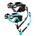 Aegend 2 Pack Snorkeling Gear for Adults, Dry Snorkel Set Panoramic View Enhanced Anti-Leak and Anti-Fog Technology, Adjustable Strap for Snorkeling Scuba Diving Swimming with Mesh Bag