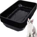 Tessco for you 30 Pack Disposable Plastic Litter Boxes for Cats Disposable Cat Litter Tray for Small Pets Kitten Travel, 16.7 x 10.5 x 3.4 Inches(Black)
