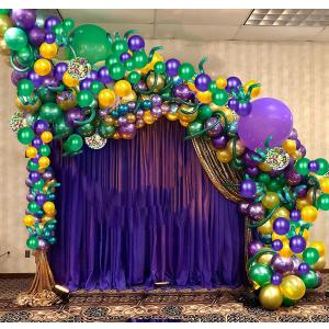 105 PCS Mardi Gras Balloons Party Decoration Green Purple Yellow Balloon Arch for Mardi Gras Birthday Baby Shower Masquerade New Orleans Party Decoration