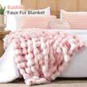 Smoofy Faux Fur Throw Blanket for Couch - Tie-dye Pink Super Soft Cozy Bubble Blanket, Fluffy Plush Fuzzy Throw for Sofa & Bed, Thick Lightweight Warm Blanket, Luxury Aesthetic Gift for Women 60"x80"