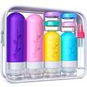 Tocelffe Travel Bottles,TSA Approved Containers for Toiletries, Silicone Leak Proof Refillable Liquid 3oz 2oz Travel essentials for Shampoo Conditioner Lotion BPA Free - Pack of 18