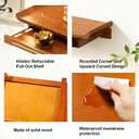 Wall-Mounted Camphor Wood Buddha Altar Shelf Shrine, Buddha Statue Stand with Telescopic Pull Plate, Personal Buddha Niches Shrine for Household Use, Small Buddha Altar Shelf Stand (Brown, large size)