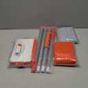 Qaestfy Wall & Baseboard Cleaner Mop Tool with 49'' Long Handle for Cleaning Window Floor Skirting Board Ceiling Bathtub Tub Tile Scrubber Brush Duster with 4 Reusable Pads (orange)