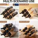 KIRIGEN Wooden 8-Bottle Wine Rack, 3-Tier Countertop Wine Bottle Holder for Cabinets, Bar Cart, Kitchen Counter, Pantry, Dining Room, Wood Stain, 16.73 x 5.91 x 11.14 in, XHJJ3-NA