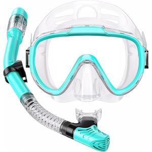 Seovediary Snorkel Set Adults Snorkeling Gear Anti-Fog Panoramic View Swim Mask Dry Top Snorkel Kit with Carry Bag for Snorkeling Scuba Diving Swimming Travel